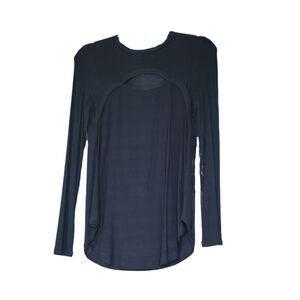 Essential Black Keyhole Knit Top Size Medium